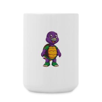 Turtle Funny Kawaii Cartoon Character Clipart - Large Mug 440 ml - white - Front