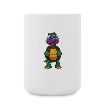 tortue drôle Kawaii dessin animé personnage Clipart - Grande tasse 440 ml - blanc - Devant