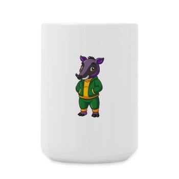 Tapir Lustige Kawaii Cartoon Figur Clipart - Große Tasse 440 ml - Weiß - Vorne