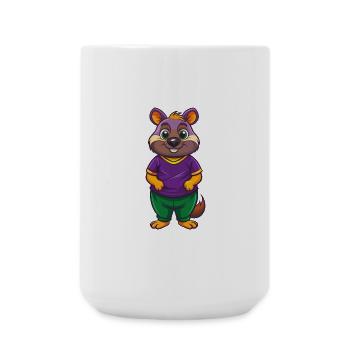 Quokka Funny Kawaii Cartoon Character Clipart - Large Mug 440 ml - white - Front