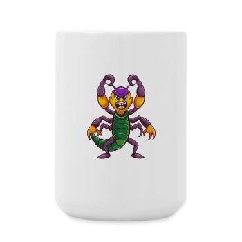 Scorpion Drôle Kawaii Dessin animé Personnage Clipart - Grande tasse 440 ml - blanc - Devant