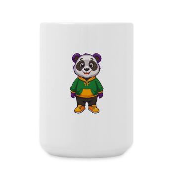 Panda Lustige Kawaii Cartoon Figur Clipart - Große Tasse 440 ml - Weiß - Vorne