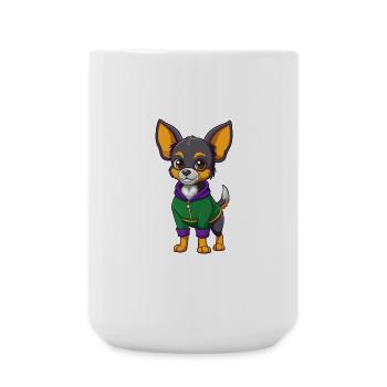 Chihuahua Hund Lustige Kawaii Zeichentrickfigur - Große Tasse 440 ml - Weiß - Vorne