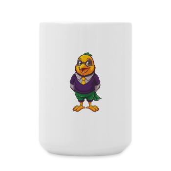 Canary Bird Funny Kawaii Cartoon Character Clipart - Large Mug 440 ml - white - Front