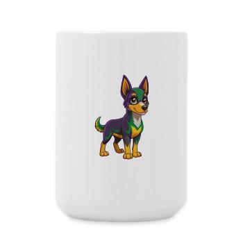 Australian Kelpie Dog Funny Kawaii Cartoon Clipart - Large Mug 440 ml - white - Front