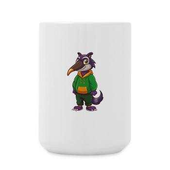 Anteater Funny Kawaii Cartoon Character Clipart - Large Mug 440 ml - white - Front