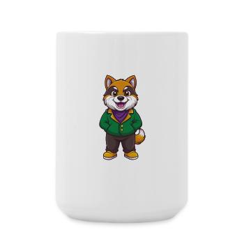 Akita Hund Lustige Kawaii Zeichentrickfigur Clipart - Große Tasse 440 ml - Weiß - Vorne