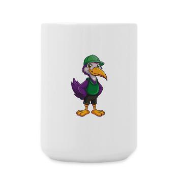 Kranich Lustige Kawaii Cartoon Figur Clipart - Große Tasse 440 ml - Weiß - Vorne