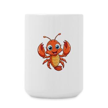 Hummer Niedliche Zeichentrickfigur Kawaii Clipart - Große Tasse 440 ml - Weiß - Vorne