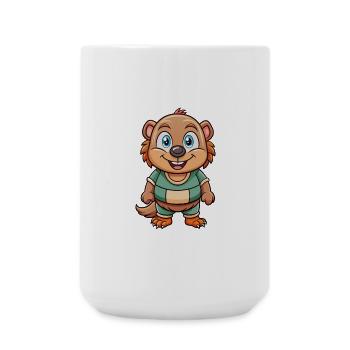 Mole Cute Cartoon Character Kawaii Clipart - Large Mug 440 ml - white - Front