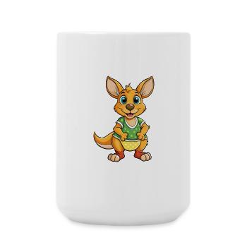 Kangaroo Cute Cartoon Character Kawaii Clipart - Large Mug 440 ml - white - Front