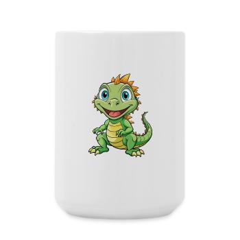 Iguana Cute Cartoon Character Kawaii Clipart - Large Mug 440 ml - white - Front
