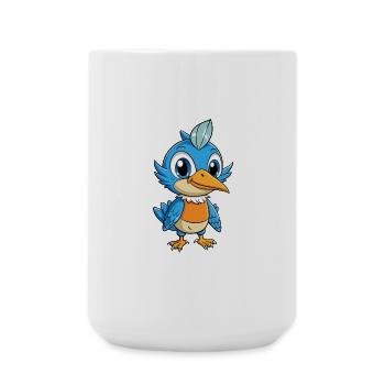 Eisvogel Niedliche Zeichentrickfigur Kawaii Clipart - Große Tasse 440 ml - Weiß - Vorne