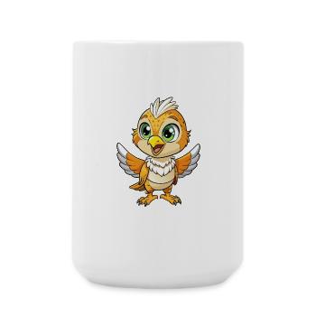 Kestrel mignon personnage de dessin animé Kawaii Clipart - Grande tasse 440 ml - blanc - Devant
