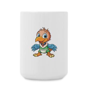 Condor Mignon Personnage De Dessin Animé Kawaii Clipart - Grande tasse 440 ml - blanc - Devant