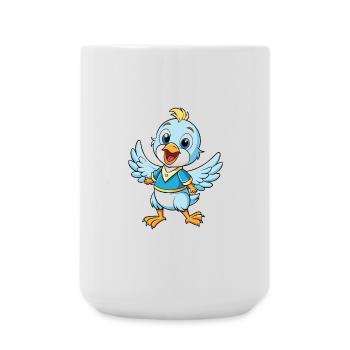 Taube Niedliche Zeichentrickfigur Kawaii Clipart - Große Tasse 440 ml - Weiß - Vorne