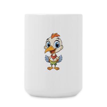 Kranich Niedliche Zeichentrickfigur Kawaii Clipart - Große Tasse 440 ml - Weiß - Vorne