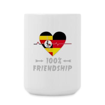 Uganda and Germany 100% friendship - Large Mug 440 ml - white - Front