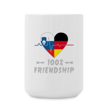 Slovenia and Germany 100% friendship - Large Mug 440 ml - white - Front
