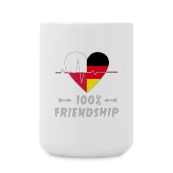 100 % amitié entre la Pologne et l'Allemagne - Grande tasse 440 ml - blanc - Devant