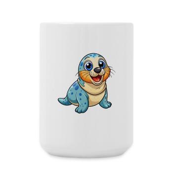 Siegel Niedliche Zeichentrickfigur Kawaii Clipart - Große Tasse 440 ml - Weiß - Vorne