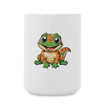 Salamander Niedliche Zeichentrickfigur Kawaii Clipart - Große Tasse 440 ml - Weiß - Vorne