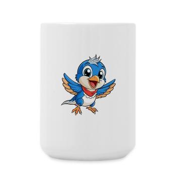 hirondelle mignon personnage de dessin animé Kawaii Clipart - Grande tasse 440 ml - blanc - Devant