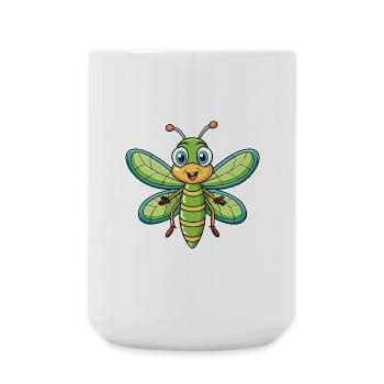 Dragonfly Cute Cartoon Character Kawaii Clipart - Large Mug 440 ml - white - Front