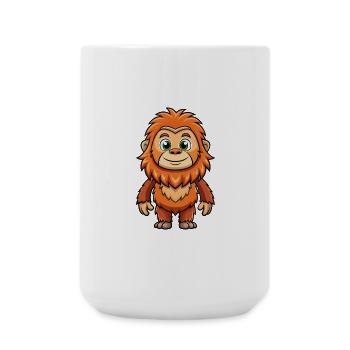 BigFoot Mignon Personnage De Dessin Animé Kawaii Clipart - Grande tasse 440 ml - blanc - Devant