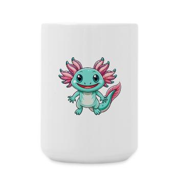 Axolotl Niedliche Zeichentrickfigur Kawaii Clipart - Große Tasse 440 ml - Weiß - Vorne