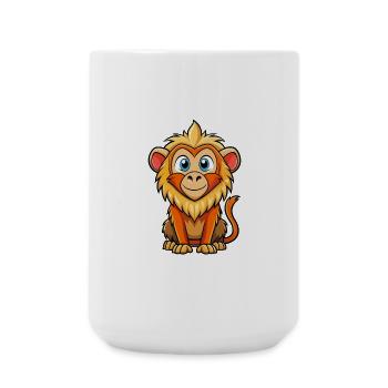 Baboon Cute Cartoon Character Kawaii Clipart - Large Mug 440 ml - white - Front