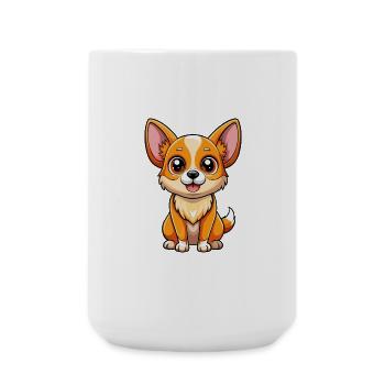 Chihuahua Hund Cartoon Figur Kawaii Clipart - Große Tasse 440 ml - Weiß - Vorne