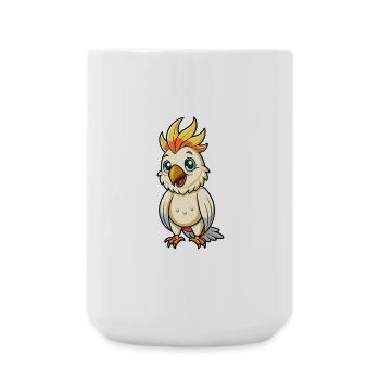 Kakadu süße Zeichentrickfigur Kawaii Clipart - Große Tasse 440 ml - Weiß - Vorne