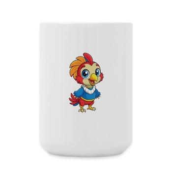 Rosella Mignon Dessin Animé Personnage Kawaii Clipart - Grande tasse 440 ml - blanc - Devant