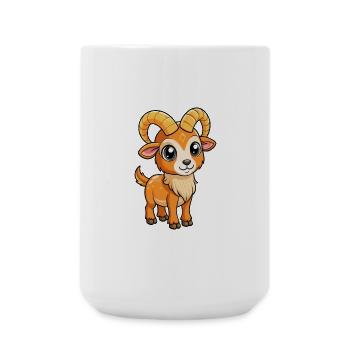 Addax Mignon Personnage De Dessin Animé Kawaii Clipart - Grande tasse 440 ml - blanc - Devant