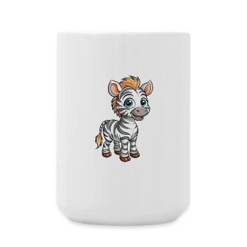Zebra Niedliche Zeichentrickfigur Kawaii Clipart - Große Tasse 440 ml - Weiß - Vorne