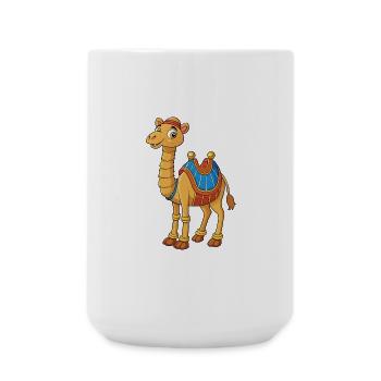 Kamel Niedliche Zeichentrickfigur Kawaii Clipart - Große Tasse 440 ml - Weiß - Vorne