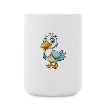 Albatross Cute Cartoon Character Kawaii Clipart - Large Mug 440 ml - white - Front