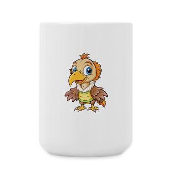 vautour mignon personnage de dessin animé Kawaii Clipart - Grande tasse 440 ml - blanc - Devant