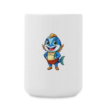Thunfisch Niedliche Zeichentrickfigur Kawaii Clipart - Große Tasse 440 ml - Weiß - Vorne