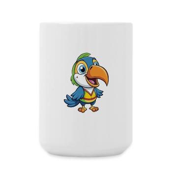Toucan Cute Cartoon Character Kawaii Clipart - Large Mug 440 ml - white - Front