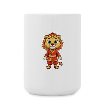 Asiatic Lion Cartoon Character Kawaii Clipart - Large Mug 440 ml - white - Front
