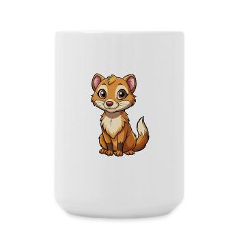 furet mignon personnage de dessin animé Kawaii Clipart - Grande tasse 440 ml - blanc - Devant