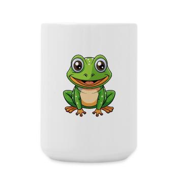 Frog Cute Cartoon Character Kawaii Clipart - Large Mug 440 ml - white - Front
