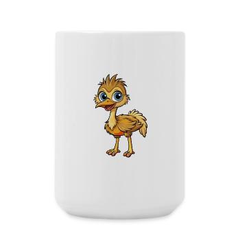 Emu Cute Cartoon Character Kawaii Clipart - Large Mug 440 ml - white - Front