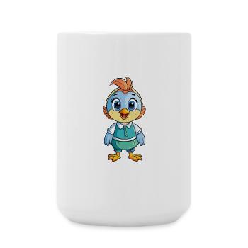 Quail Cute Cartoon Character Kawaii Clipart - Large Mug 440 ml - white - Front