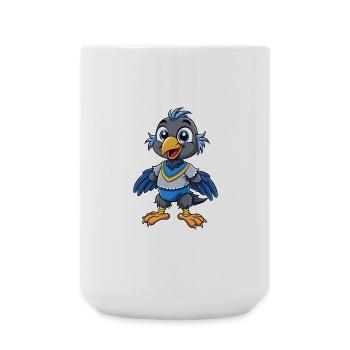 corbeau mignon personnage de dessin animé Kawaii Clipart - Grande tasse 440 ml - blanc - Devant