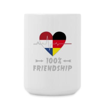 Netherlands and Germany 100% friendship - Large Mug 440 ml - white - Front
