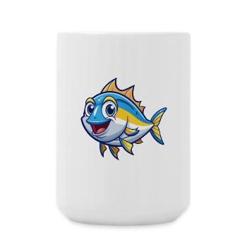 Thunfisch Niedliche Zeichentrickfigur Kawaii Clipart - Große Tasse 440 ml - Weiß - Vorne