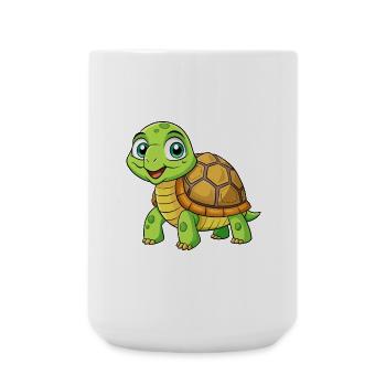 tortue mignon personnage de dessin animé Kawaii Clipart - Grande tasse 440 ml - blanc - Devant